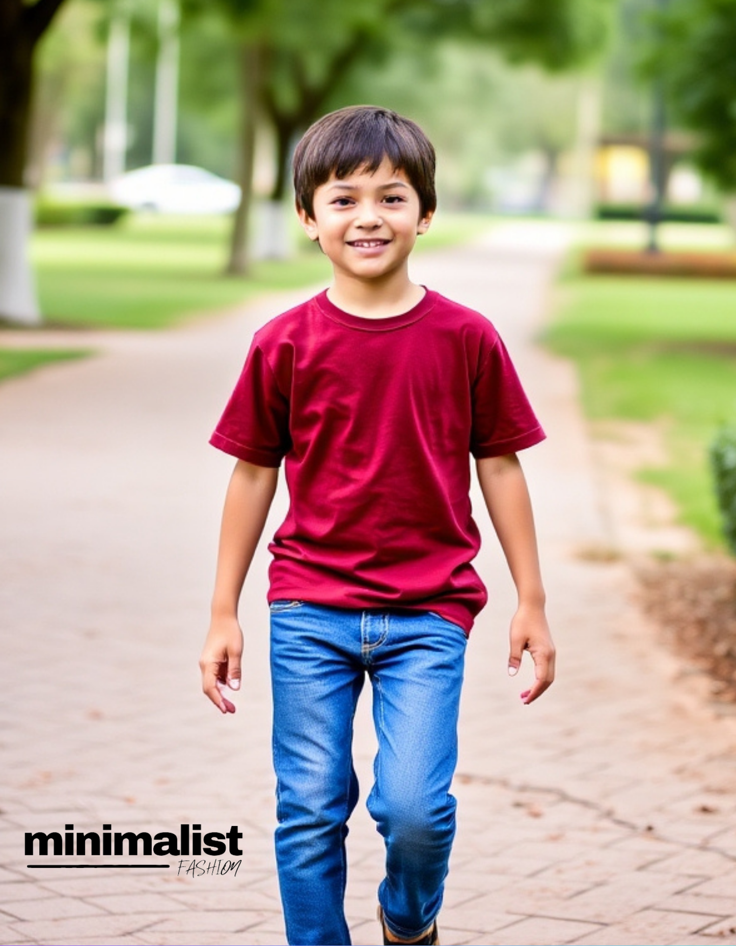 Burgundy Kids Cotton T-shirt