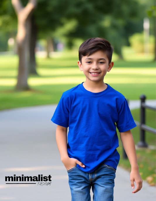 Blue Kids Cotton T-shirt