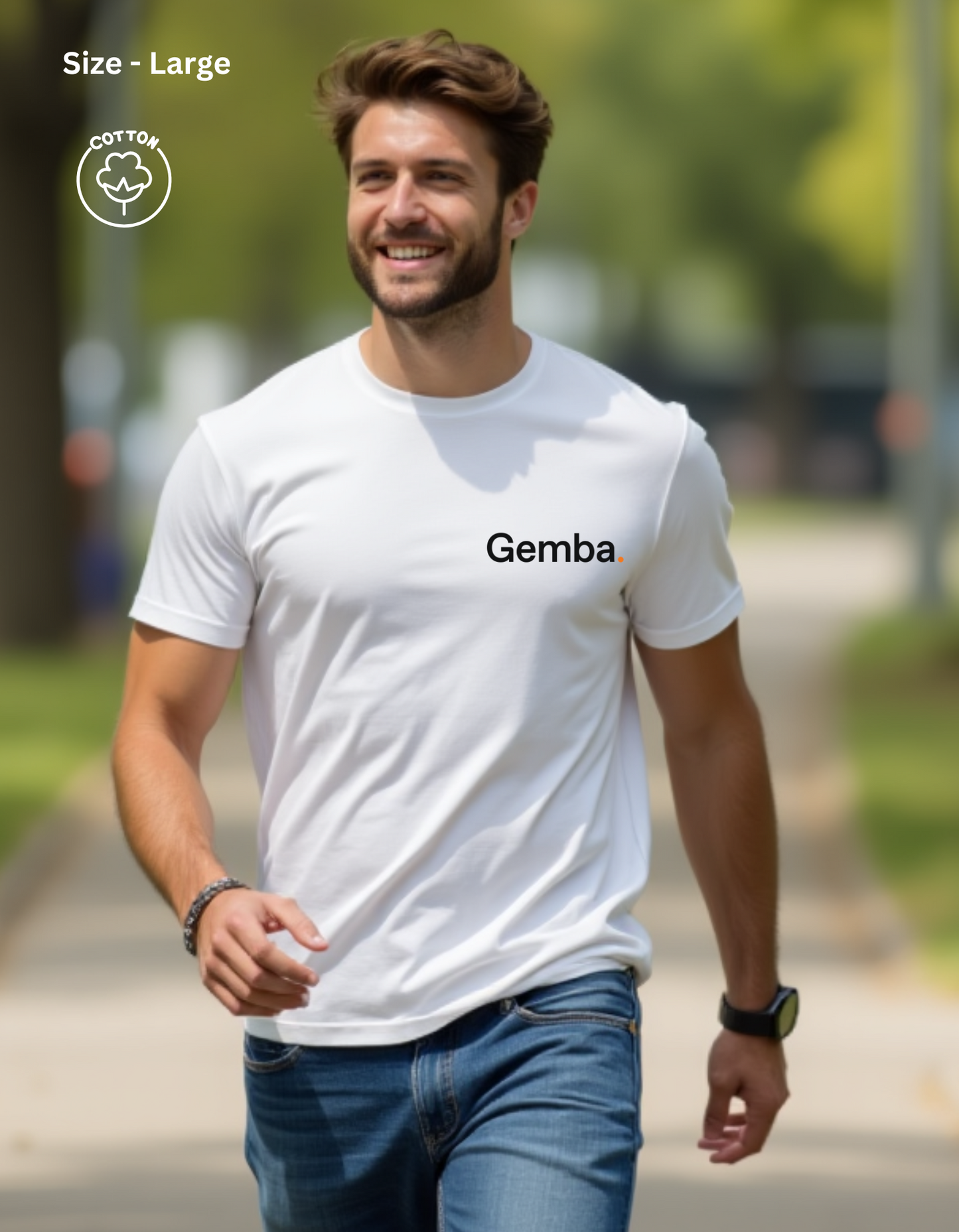 Unisex Gemba Top Left Logo Cotton T-shirt