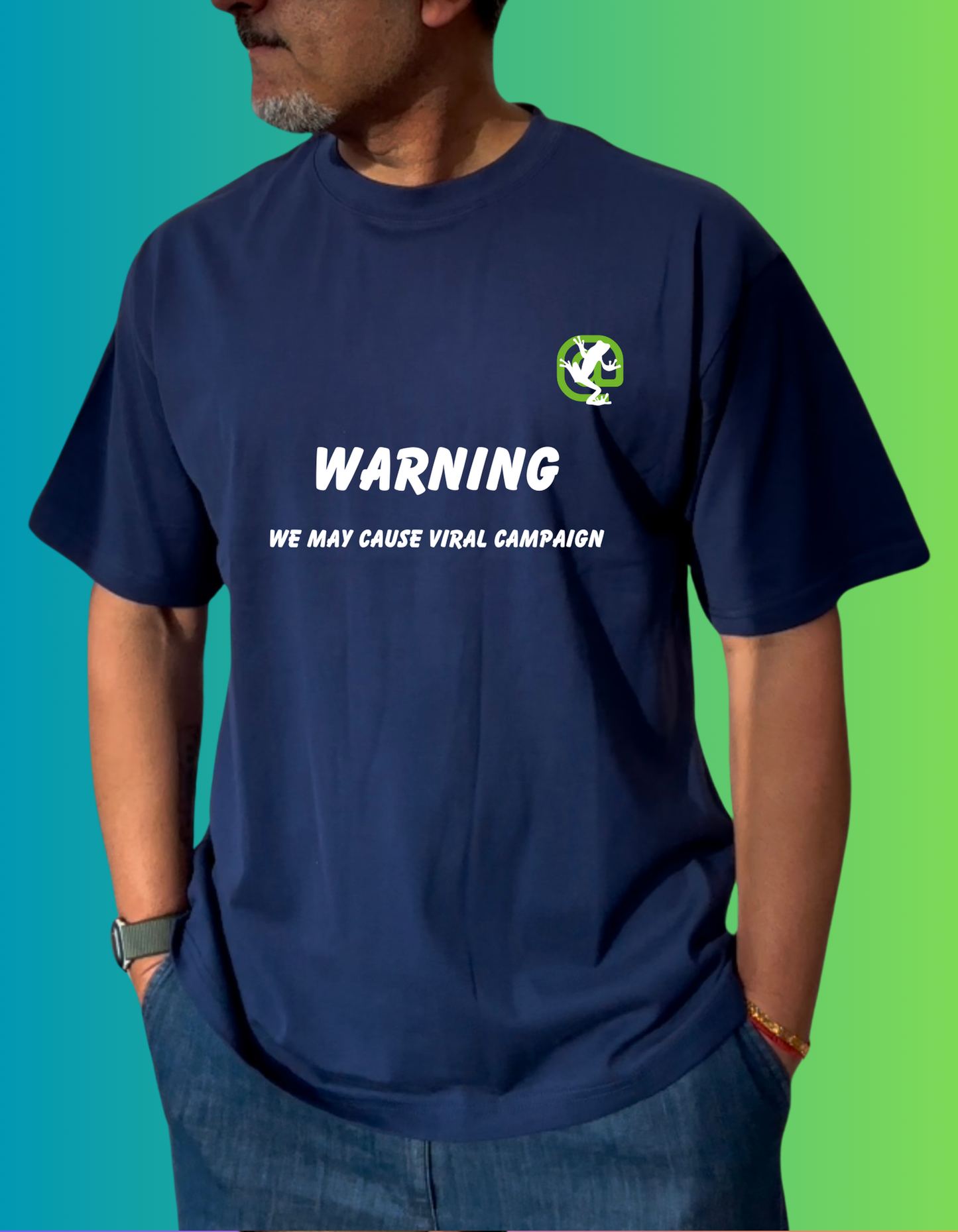 Screaming Frog Unisex Quirky Lines Oversized Premium Cotton T-shirt