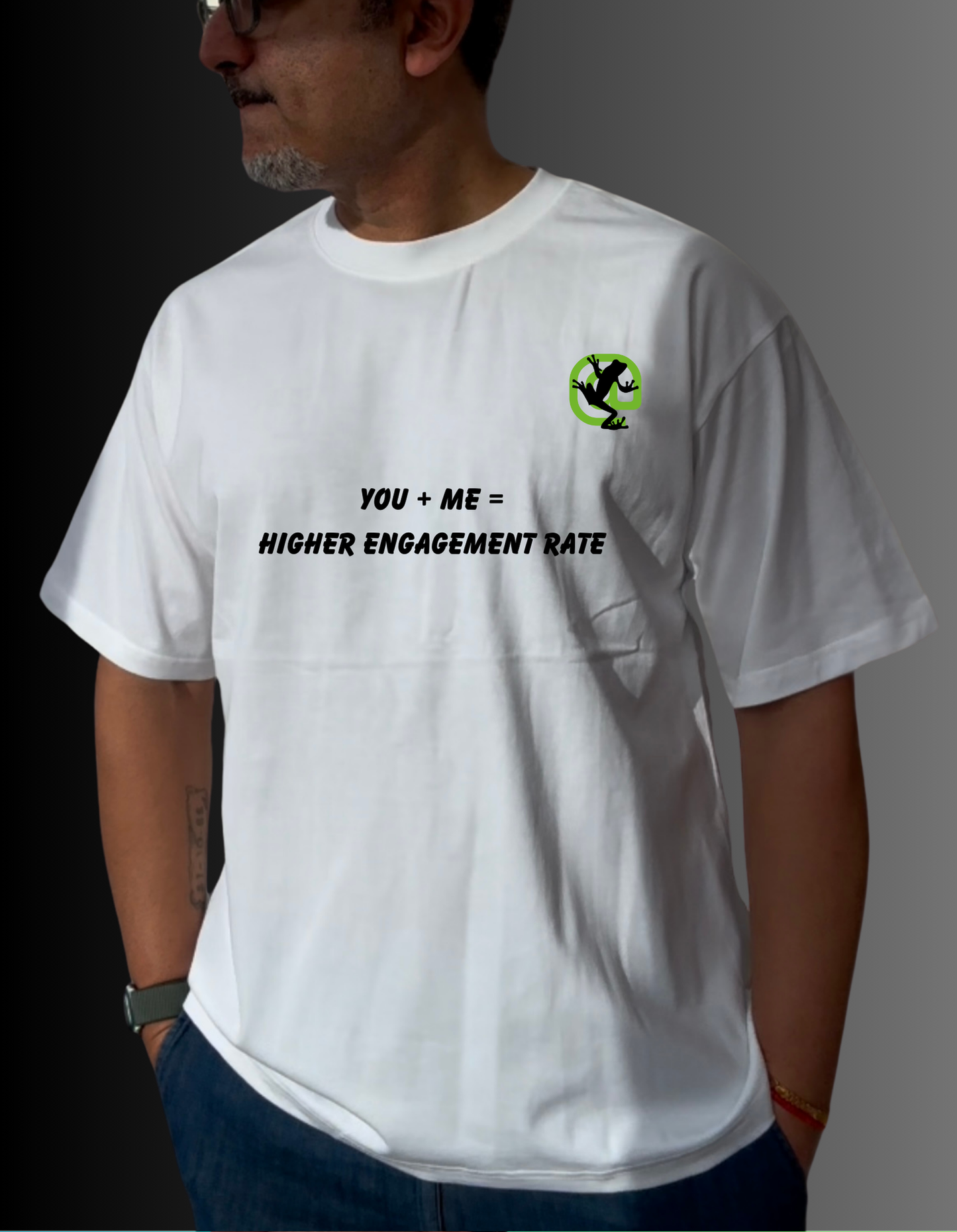 Screaming Frog Unisex Quirky Lines Oversized Premium Cotton T-shirt