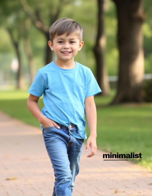 Sky Blue Kids Cotton T-shirt