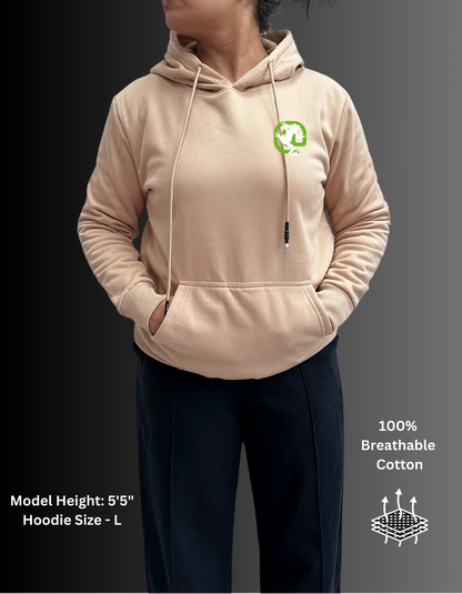 Screaming Frog Cotton Hoodies with Fleece Lining for Women